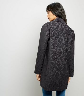 Black Jacquard Kimono New Look