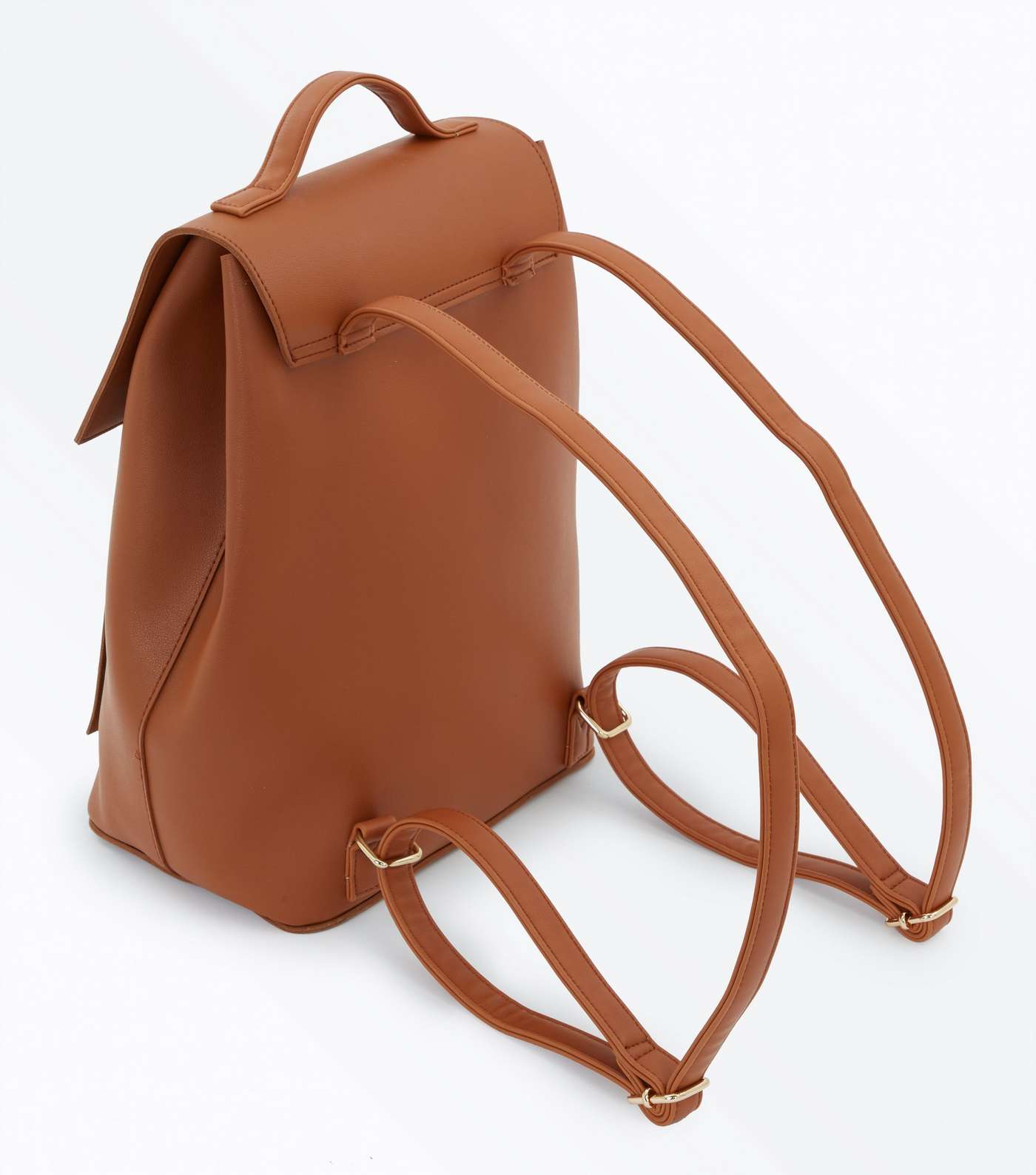 Brown Drawstring Pocket Front Backpack Image 3