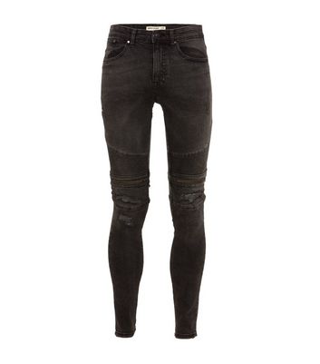 Zip Knee Ripped Super Skinny Jeans 