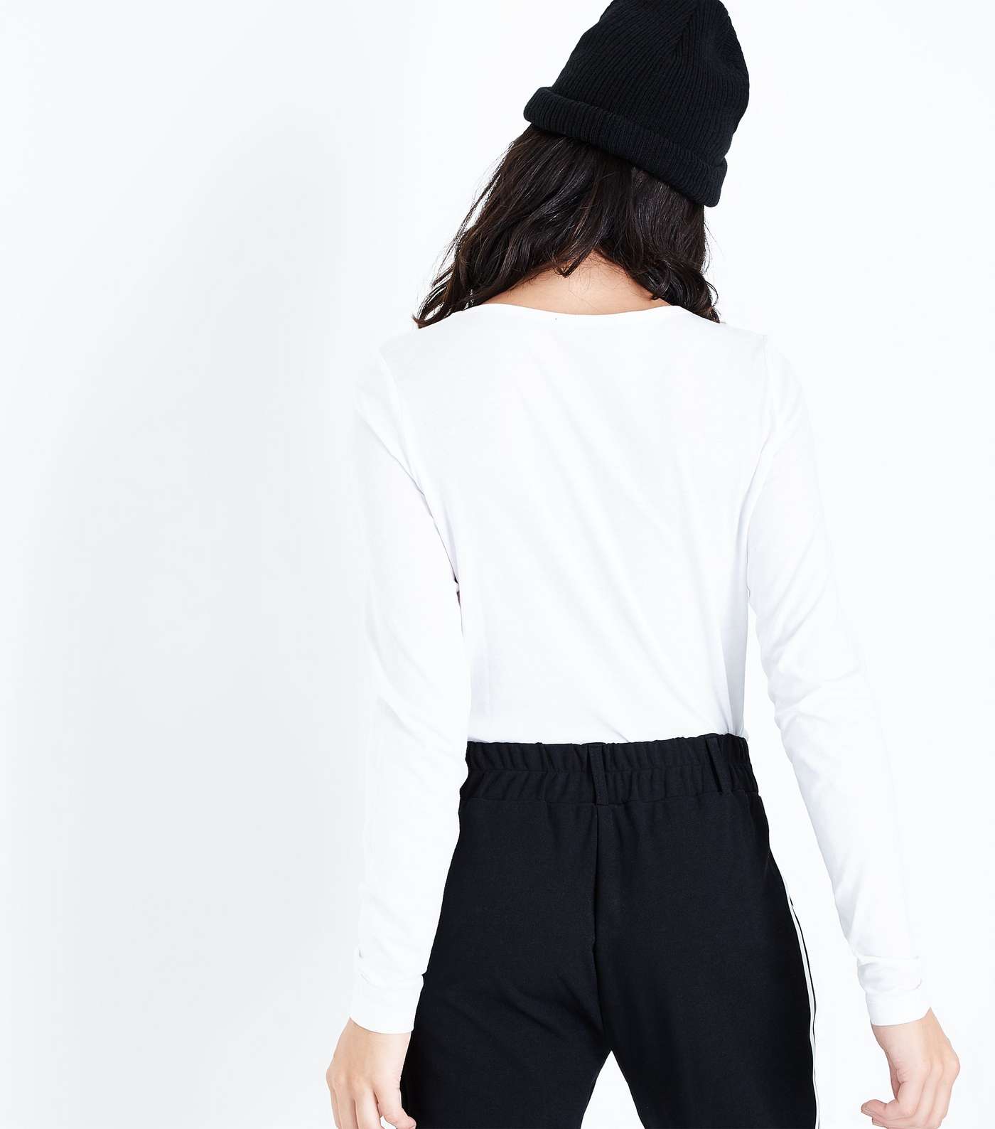 Tall White Long Sleeve Crew Neck Top Image 3