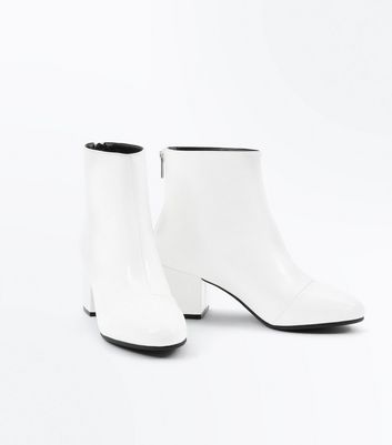 white ankle boots wide fit