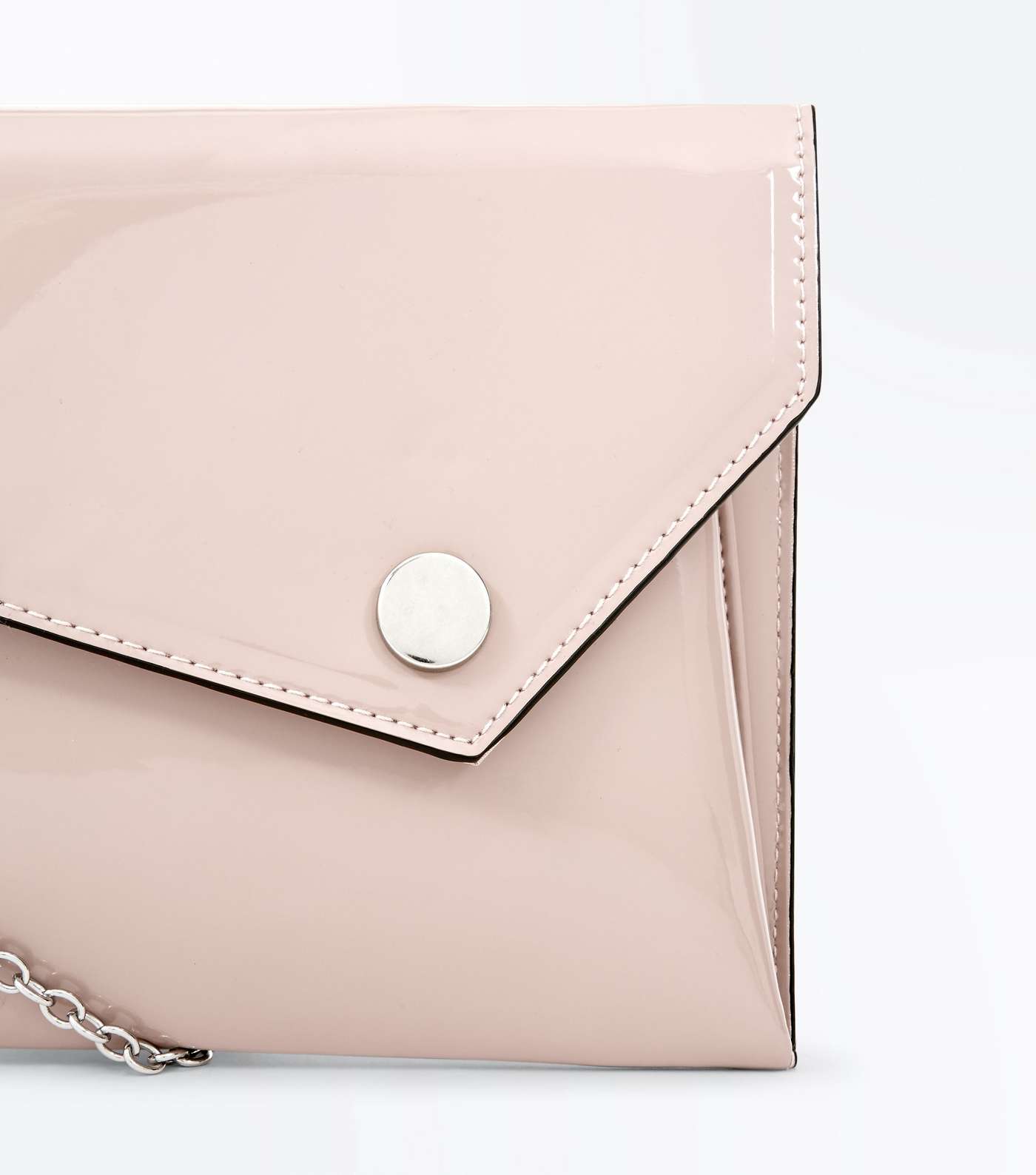 Nude Asymmetric Flat Clutch Bag Image 3