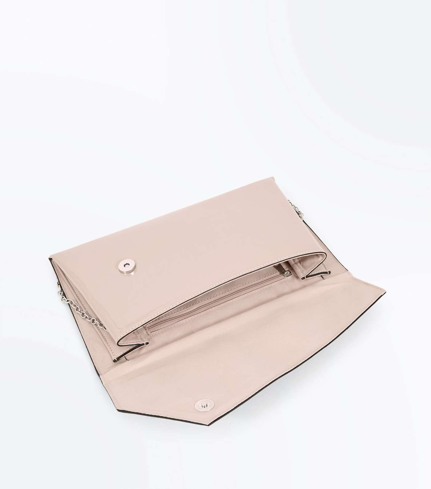 Nude Asymmetric Flat Clutch Bag Image 5