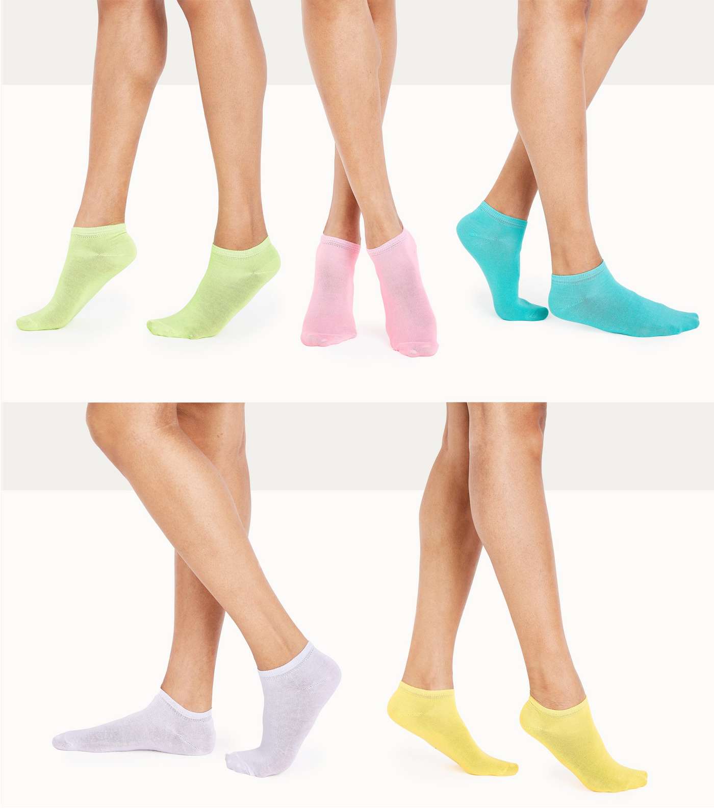 5 Pack Multi Coloured Ankle Socks