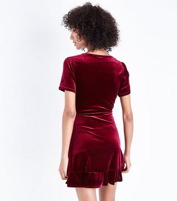 red velvet dress new look