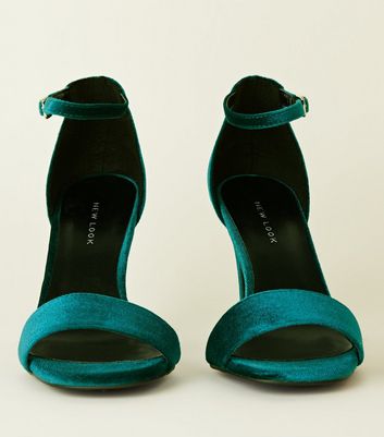 Teal chunky online heels