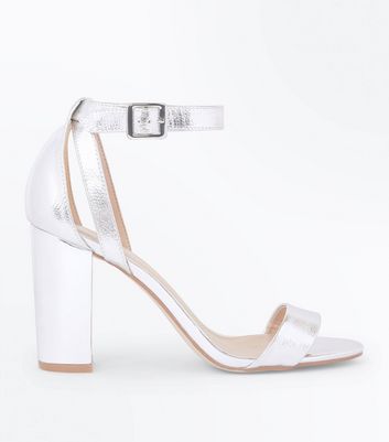 new look sandals silver