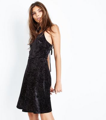 new look black glitter dress