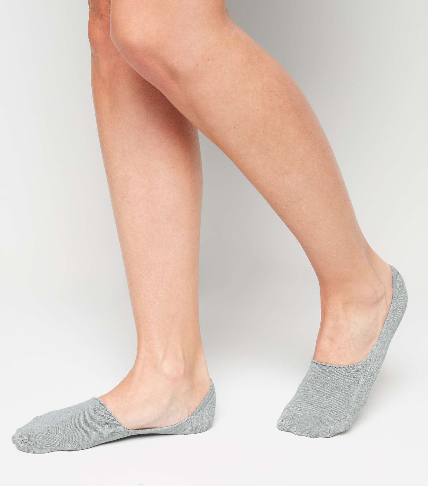 3 Pack Grey Invisible Socks Image 2
