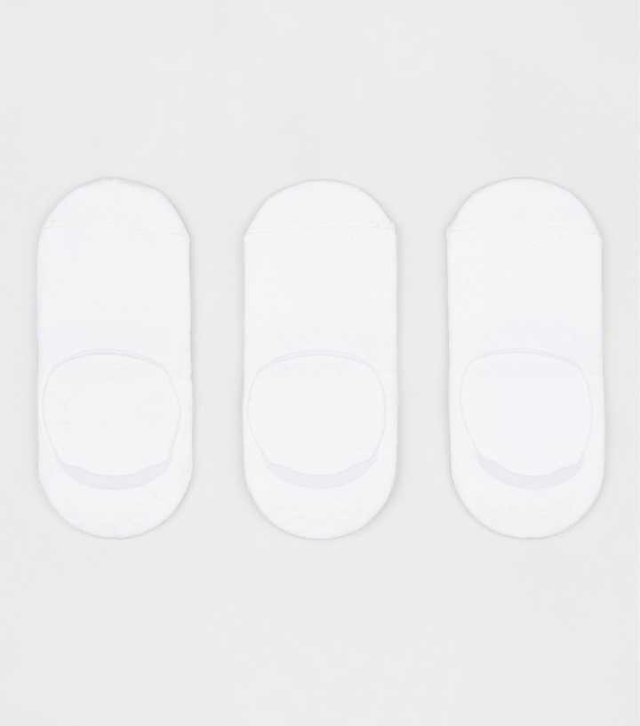 3 Pack White Invisible Socks