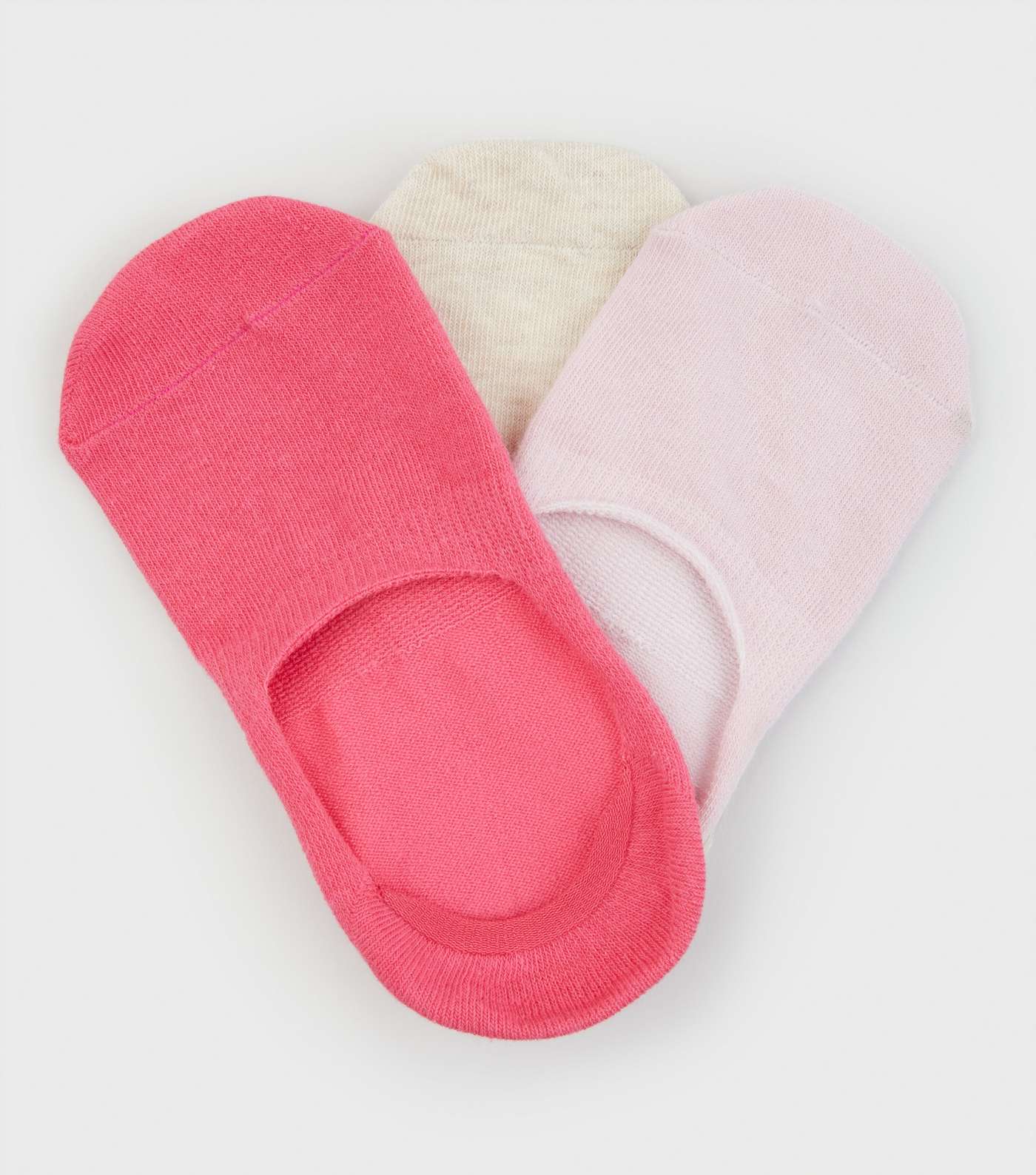 3 Pack Mid Pink Invisible Socks Image 3