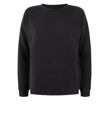 black ribbed sweatshirt