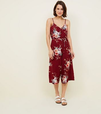 burgundy culotte jumpsuit