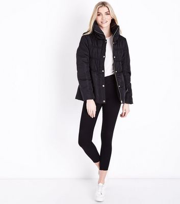black high neck puffer jacket