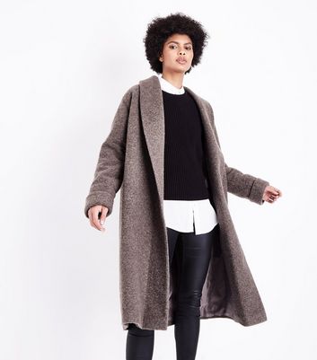 brushed longline coat
