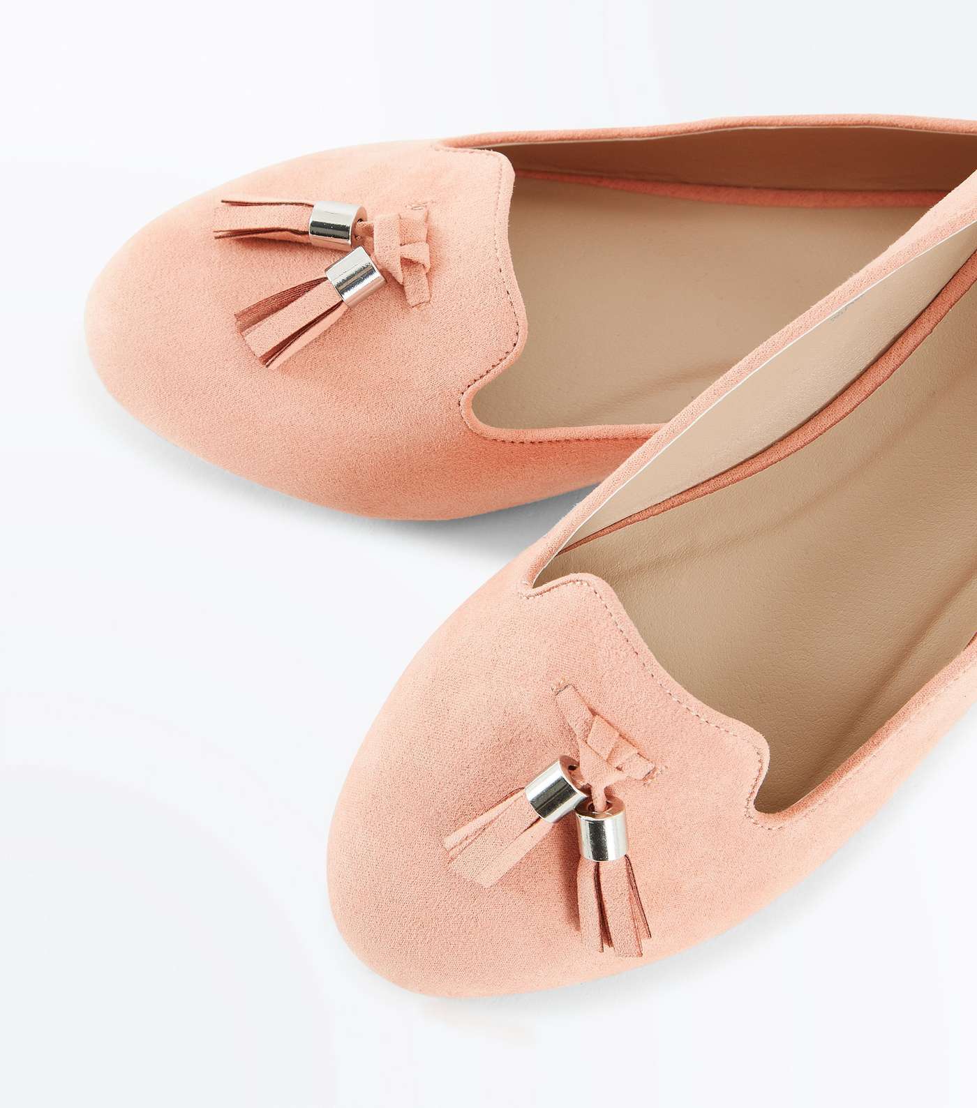 Coral Suedette Tassel Front Loafers Image 3