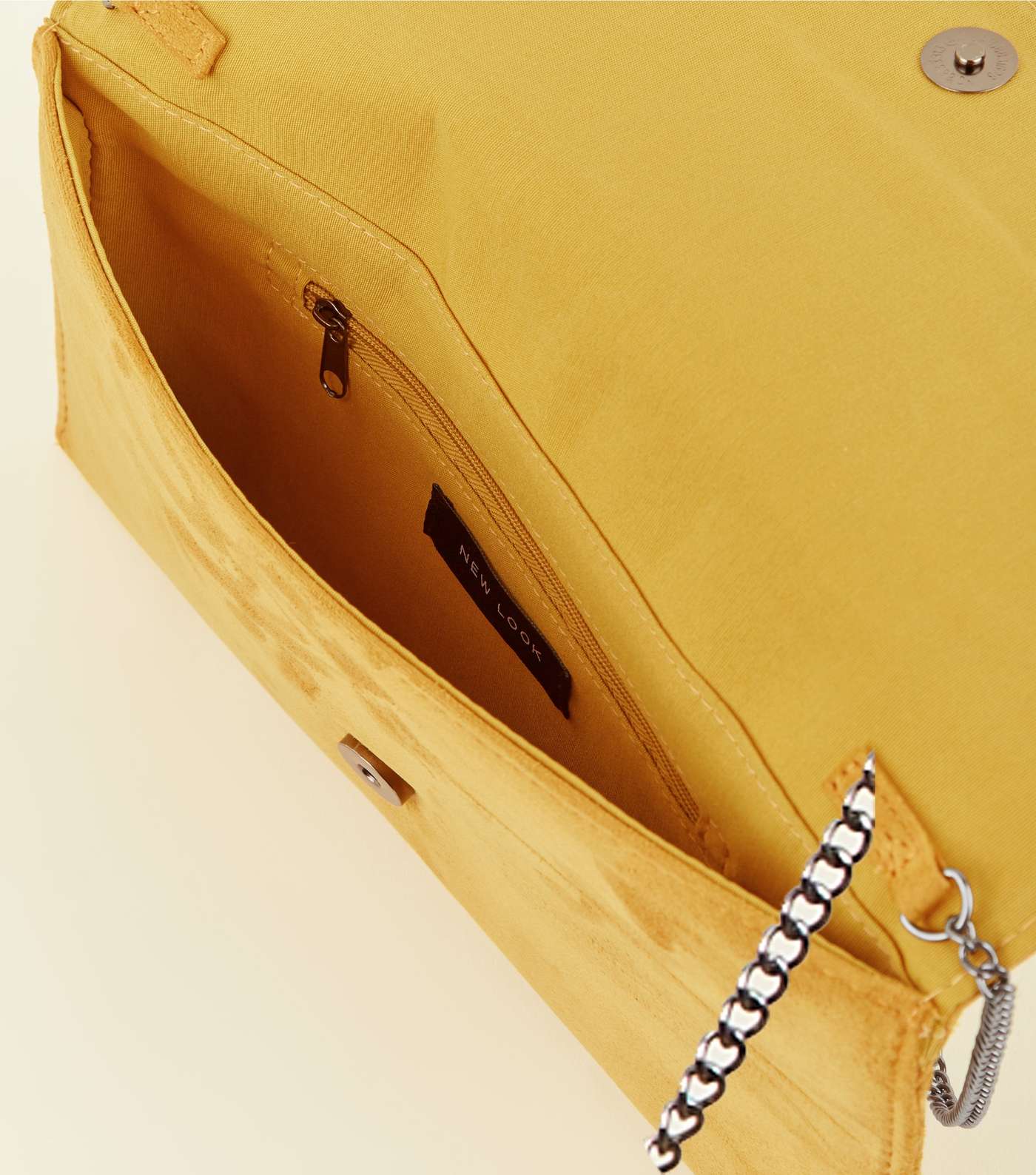 Mustard Chain Strap Envelope Clutch Bag Image 5