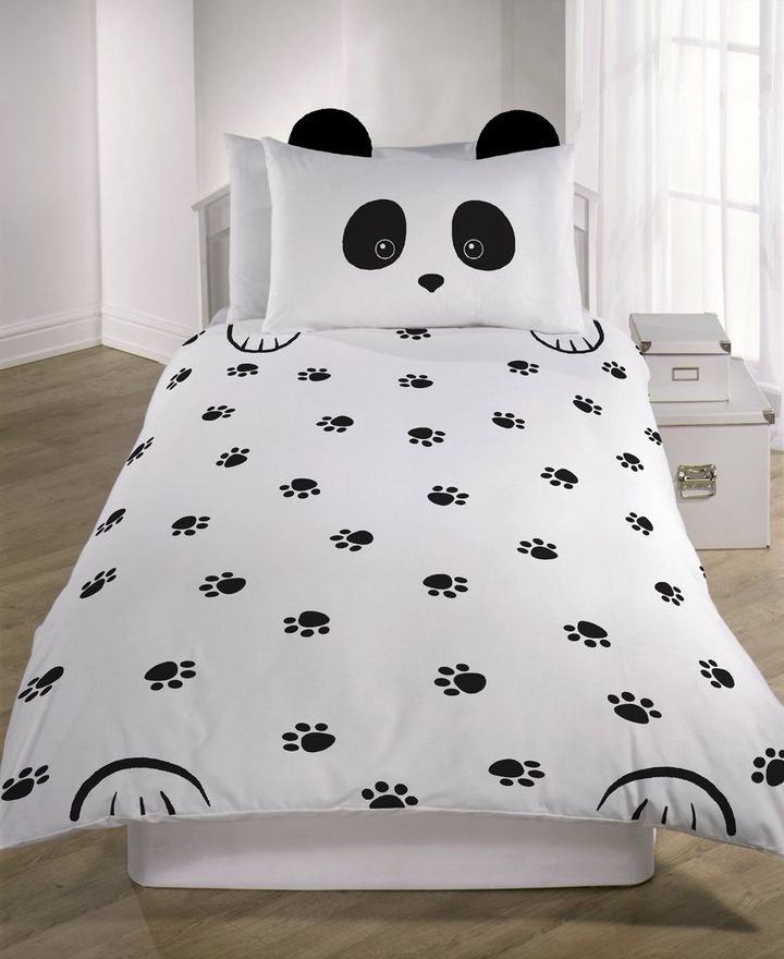 Black Panda Single Duvet Set New Look