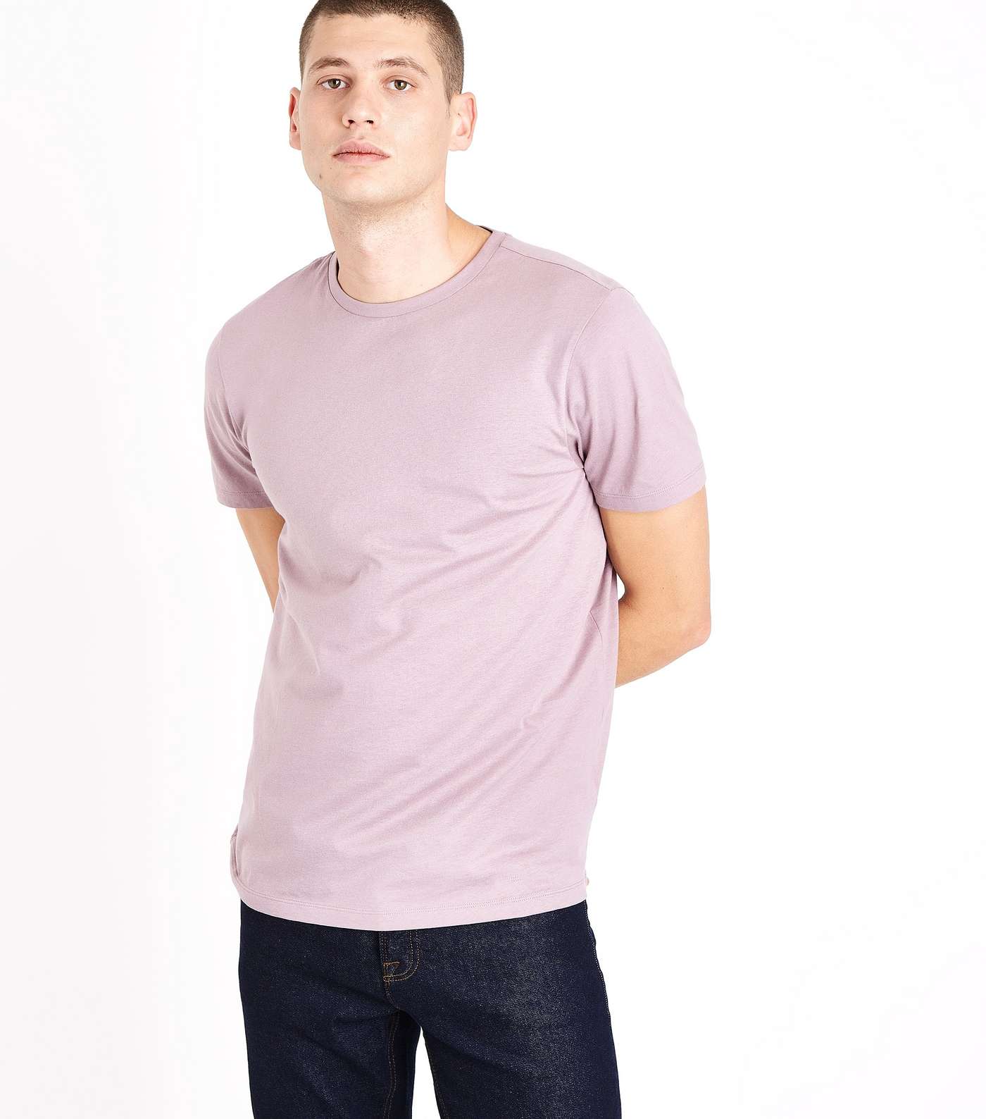 Light Purple Grey Crew Neck T-Shirt