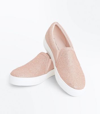 new look slip on trainers