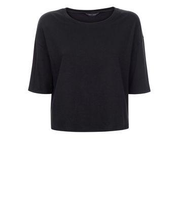 black drop shoulder top