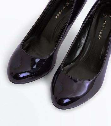 new look black patent shoes