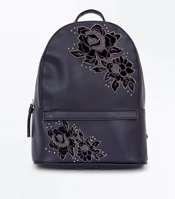 black backpack women's new look