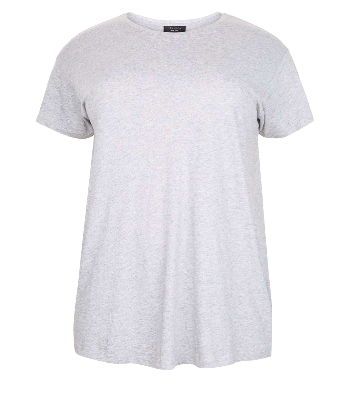 Curves Grey Short Sleeve Oversized T-Shirt Image 4