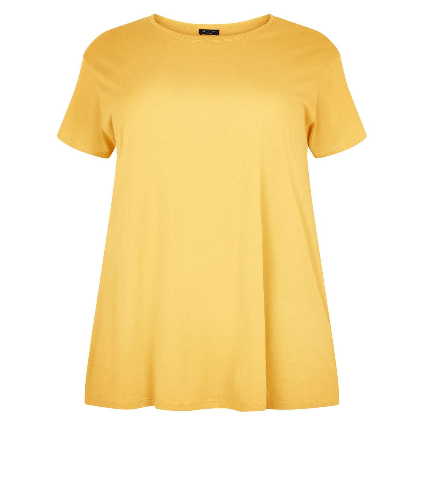 Curves Yellow Short Sleeve Oversized T-Shirt Image 4