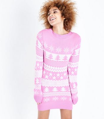 pink christmas jumpers womens