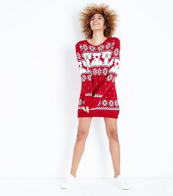 red christmas jumper dresses