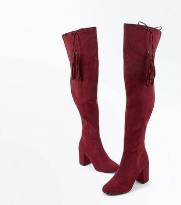 new look maroon boots
