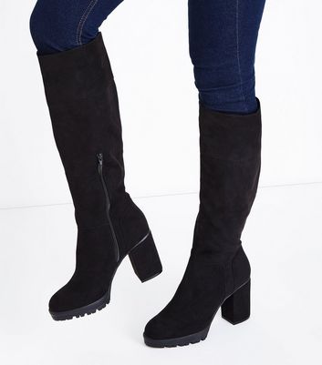 cleated knee high boots