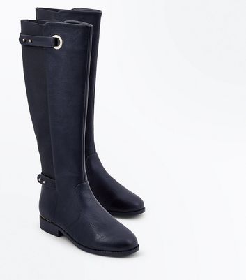 black boots with elastic back