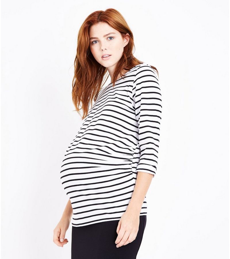 New Look Maternity Black Stripe 3/4 Sleeve T-Shirt at £8.99 | love the ...