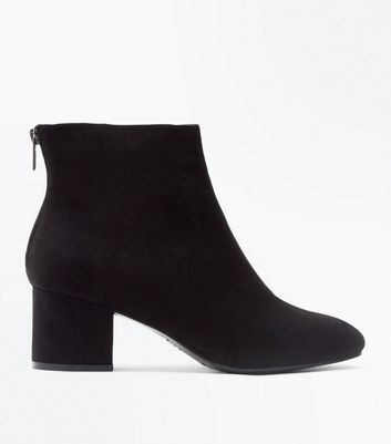 new look black block heel ankle boots