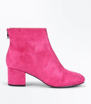 bright pink suede heels