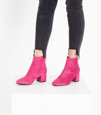 hot pink ankle booties