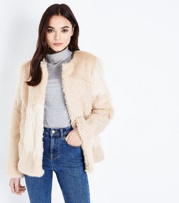 cream fur jacket