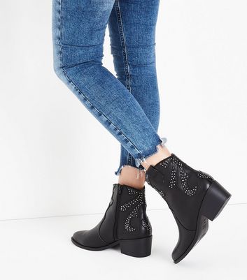 studded western ankle boots