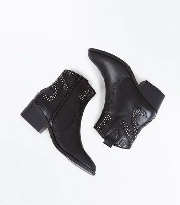 studded western ankle boots