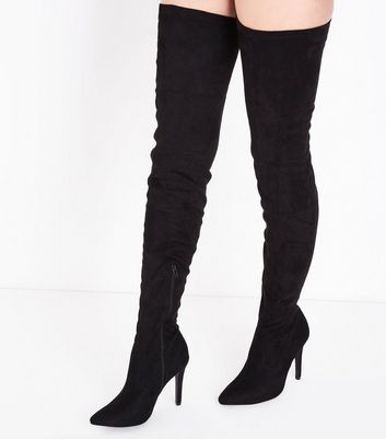 Black Suedette Over the Knee Stiletto Black Suedette Over The Knee Stiletto