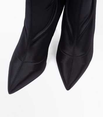 black satin sock boots