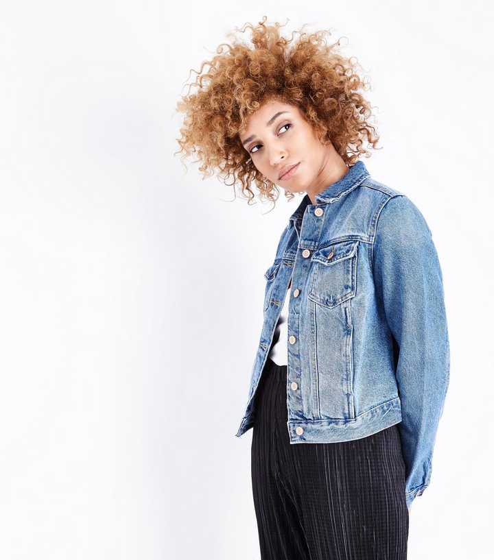 Blue Fitted Denim Jacket