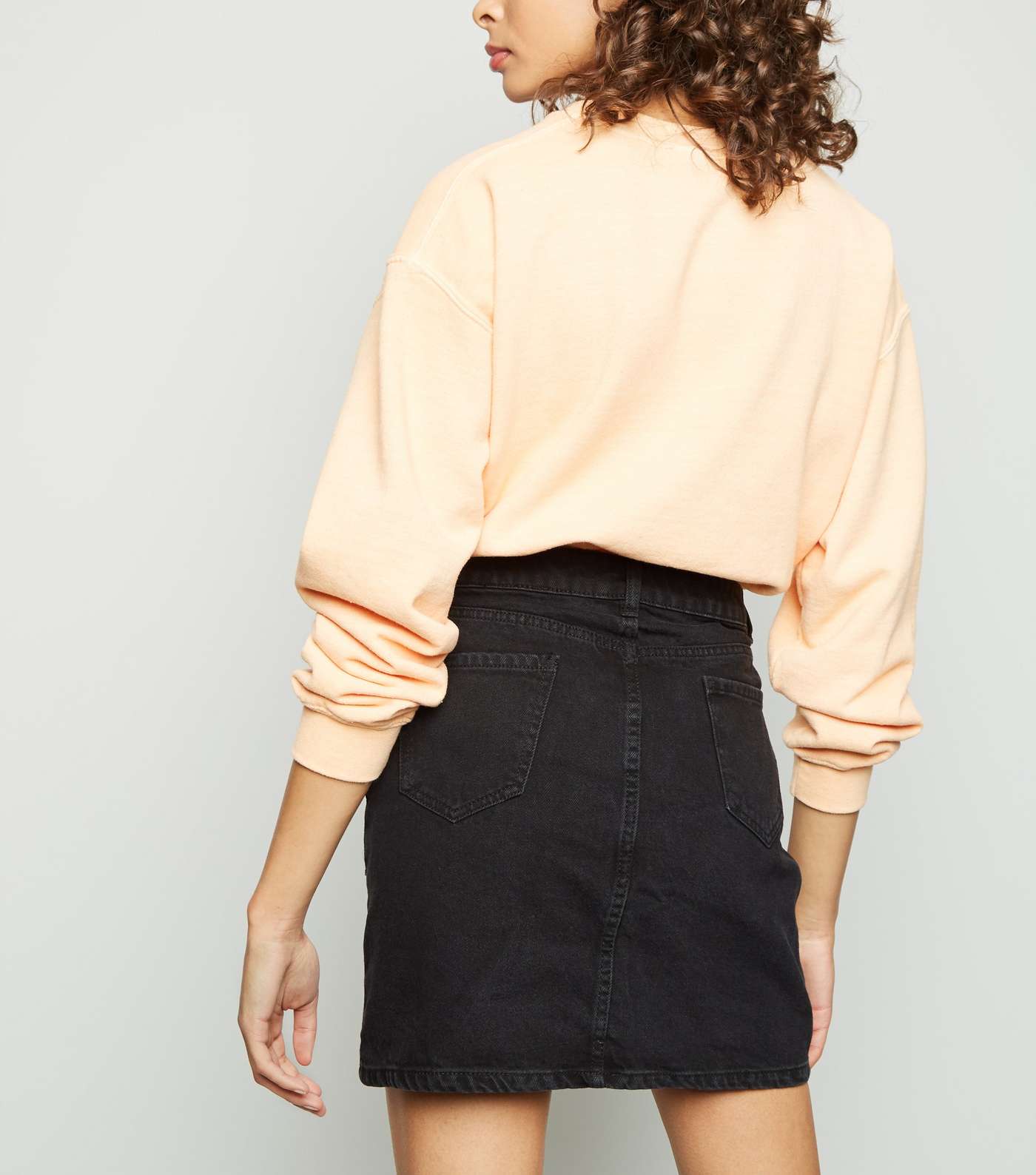 Black Denim Mini Skirt Image 3