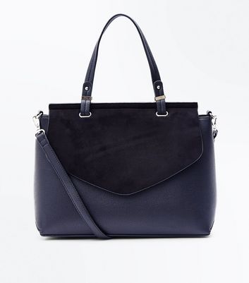 Schwarze Satchel Tasche mit Tragegriff New Look