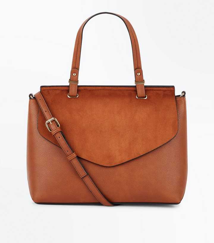 Tan Top Handle Satchel Bag