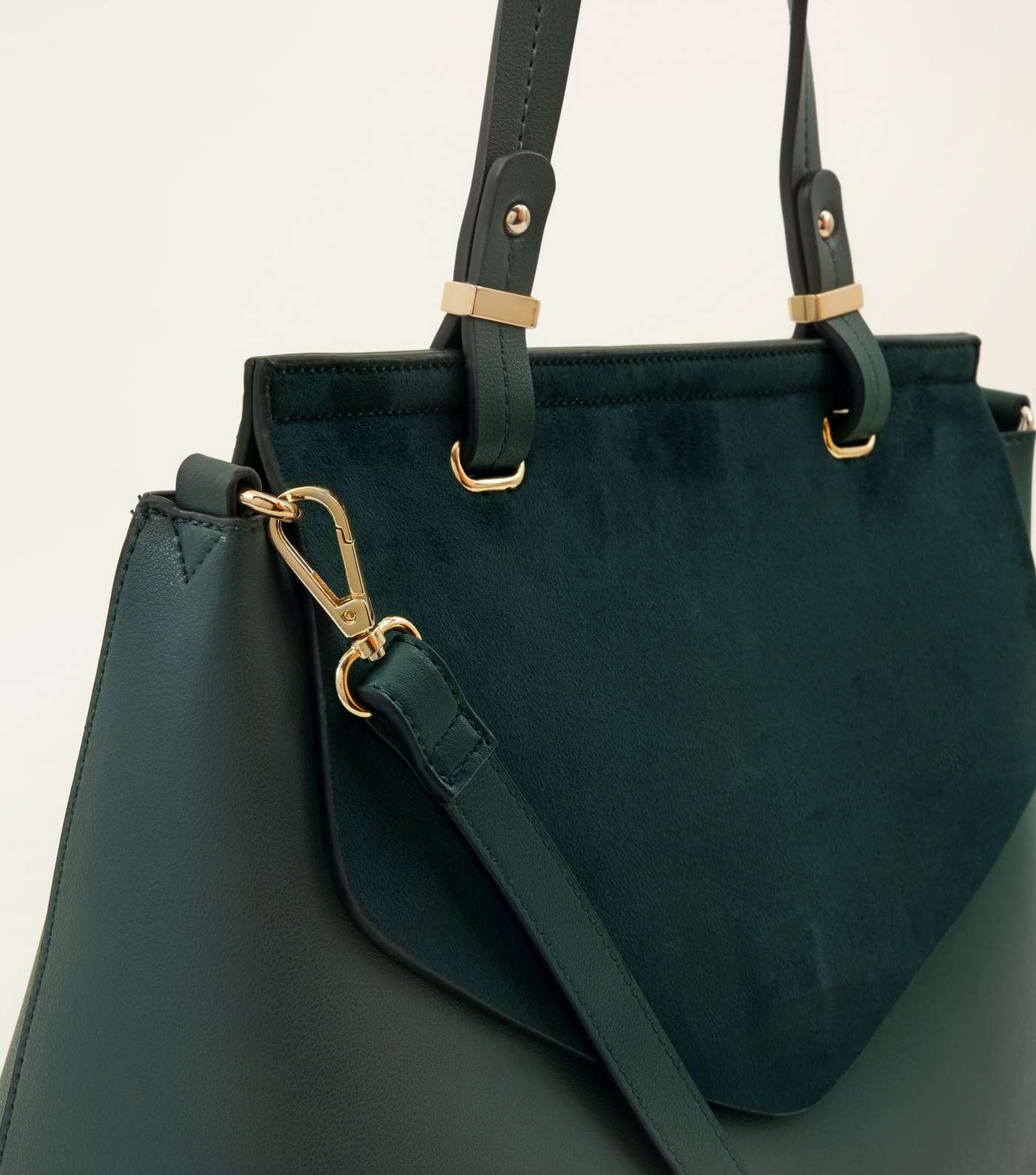 Dark Green Top Handle Satchel Bag Image 3