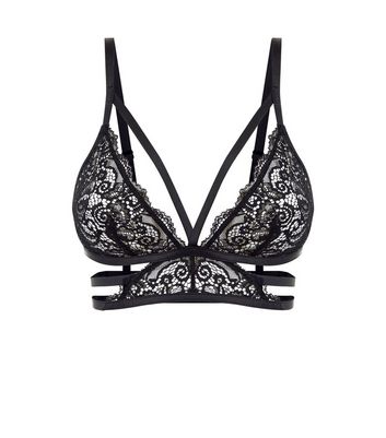 Black Strappy Lace Bralette | New Look