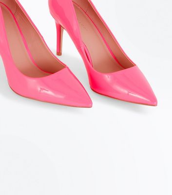 bright pink court shoes